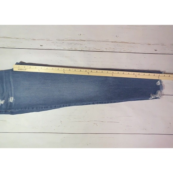 Rewash Jeans Womens 1/25 Blue Distressed High Rise Button Fly Frayed Hem Denim - Picture 12 of 16